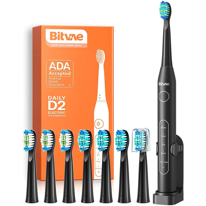 Bitvae Electric Toothbrush with 8 Brush Heads 5 Modes Electric