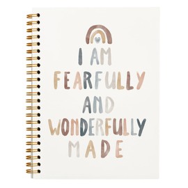 PLKMN Boho Rainbow Christian Notebook Journal, Prayer Journal, I am a Fearfully and Wonderfully Made Bible Notebooks for Note Taking, Bible Journaling Notebook, Spiral Notebook 5.5x8.3 Inch
