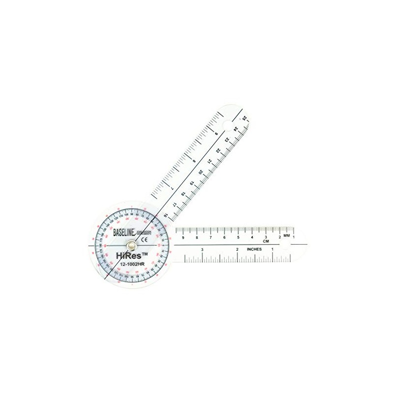 Baseline 6" High Resolution Plastic Goniometer ISOM 360 Degrees STFR