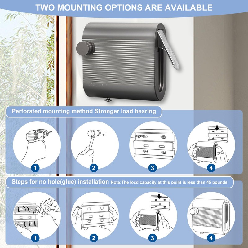 Qivine 4.2 m Clothesline Extendable Wall, 20 kg Weight Capacity,
