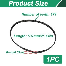 Bread Maker Belt 537mm Compatible with Morphy Richards Models 48280 48281 48285 48286, Breadmaker Belt 179 Teeth 8mm Width Drive, Replacement Accessory for Smooth Operation of Your Bread Machine