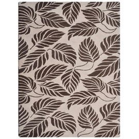 Hand Tufted Wool ECO-Friendly Area Rugs - 5'x8', Rectangle Shape, Beige & Brown, Floral Modern Design, High Pile Thick Handmade Area Rugs for Living Room, Bed Room (K00510)