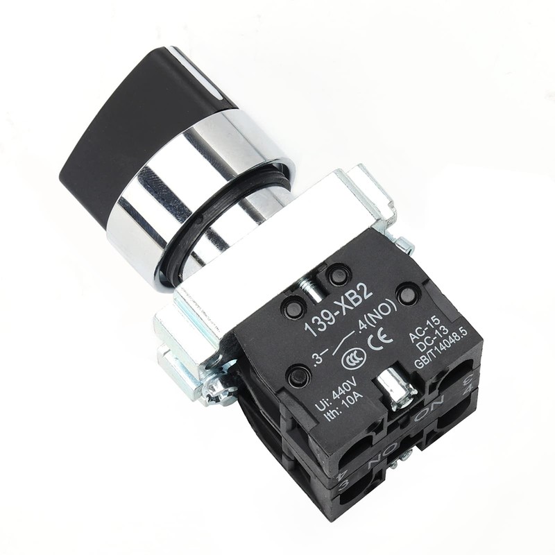 STARELO 22mm Selector Switch 3 Position Maintained 2NO Latching Rotary