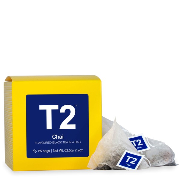 T2 Tea - Chai Black Tea, 25 Teabags in Gift Cube