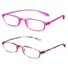 Calabria 718 Flexie Oval Reading Glasses +4.50 Fuschia/Mutli (2 Pack)
