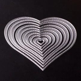 10pcs Love Heart Cutting Dies for DIY Scrapbooking Cutting Dies, Embossing, Photos, Crafts, Decorative Paper Cards, Die-Cutting for Card Making Templated+Cute Brooch Pin for Home and Kitchen
