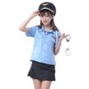 DiamondHearts Police Cosplay 4 Piece Set *Cap, Handcuffs, Shirt, Skirt,