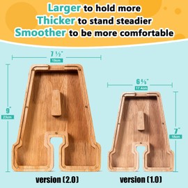 SummiDate Wooden Letter Piggy Bank| Piggy Bank for Boys Girls Toddler| Alphabet A Money Boxes| Coin Bank Birthday Gift for Kids|Children's Gift(Initial-A)