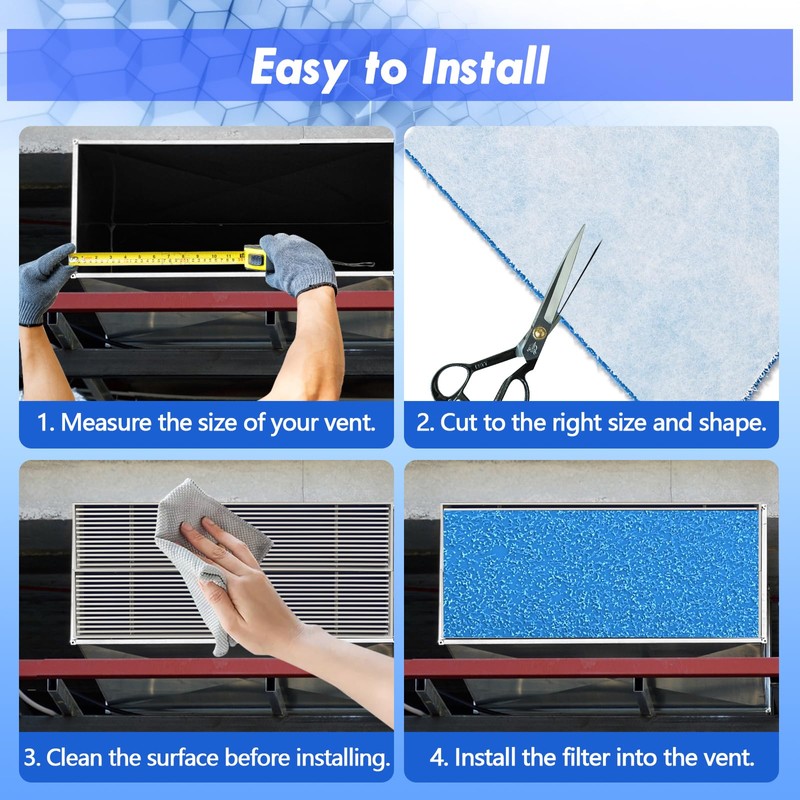 WAWINY Air Vent Filter Kit - 14" x 120" Cut
