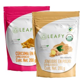 Leafy Pack 2 Jengibre 200g + Cúrcuma en Polvo Orgánico 200g