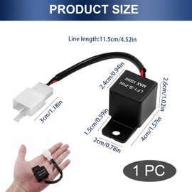 SRLWMYI LED Indicator Relay 12 V Universal Motorcycle Indicator Relay 2-Pin Load Independent LF1-S-PIN Max 150 W 12 Volt Indicator Transmitter Flashing Frequency Control Relay for Motorcycles