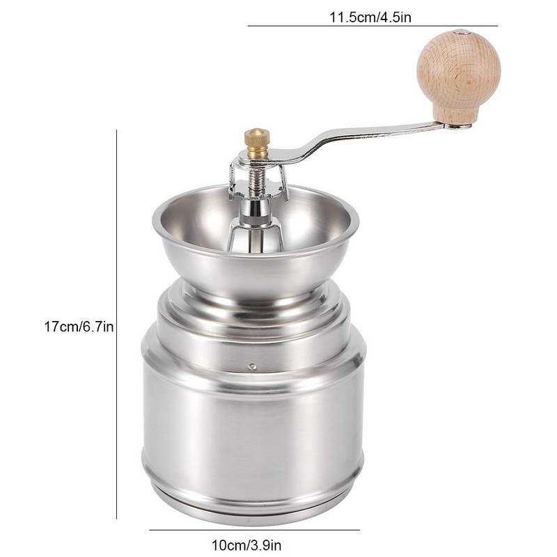 Portable Stainless Steel Manual Coffee Grinder Convenient Adjustable Coffe Bean