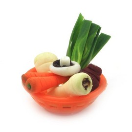 MyTinyWorld Dollhouse Miniature Vegetable Assortment in Orange Bowl