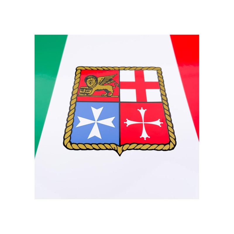 BSSTORE Bandiera Autoadesiva Marina Mercantile Italiana per Barca, Gommone e