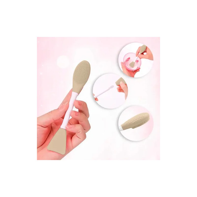 Cepillo Skincare 2en1 Silicón Limpieza Y Aplicador Facial