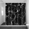 Uiiooazy Black Shower Curtain, Black Marble with White Lines Crack