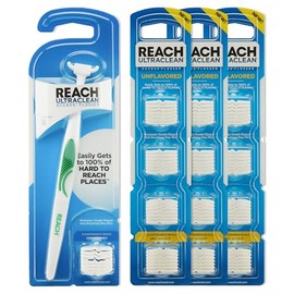 Reach Paquete de hilo dental Ultraclean Access, sin sabor, elimina la placa dental en zonas difíciles de alcanzar, cuidado bucal, sin PFAS, 1 kit de