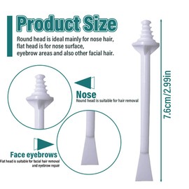 KEQAR Pack of 30 Dual Use Nose Wax Sticks, Nose Hair Wax Applicators, Plastic Wax Stick Applicators, for Cleaning Nostrils