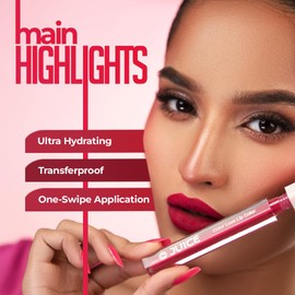 JUICE Cosmetics Matte Luxe Lipstick - Vitamin E Enriched, Smudge-Free With Bio Retinol, Moisturizing Lock Technology, Spf 15, Long-Lasting Red Hotness - M09 2.5 ml Pack Of 1