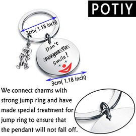POTIY Joker Gift Joker 2019 Movie Inspired Jewelry Don't Forget to Smile Keychain with Clown Charm Don't Smile Keychain Gift for Women Mens (Circle Keychain)