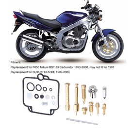 Keenso Motorcycle Carburettor Repair Kit, 2 Sets Motorcycle Carburettor Repair Kit Rubber ABS Carburettor Repair Kits Replacement for F650 Mikuni BST 33 1993-2000 Carburettor Parts