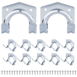 WUWWUT 12 Pcs Tool Hanger Hooks Garden Tool Storage Organiser, Heavy Duty Shed Multi-Tool Hangers with Screws, Anti-Slip Double Hooks for Warehouse Garage Tools
