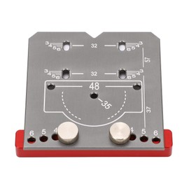 Yosoo Health Gear Door Hinge Jig, Cabinet Door Hinge Template, Aluminum Alloy Hinge Drilling Guide, Cabinet Door Hinge Drill Hole Locator Hinge Mounting Plate Woodworking Hole Drill Locator