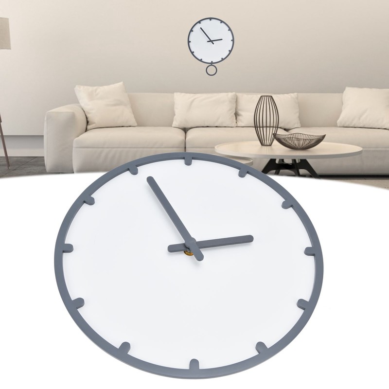 Wooden Wall Clock Silent Non Ticking Round Clock with Hook