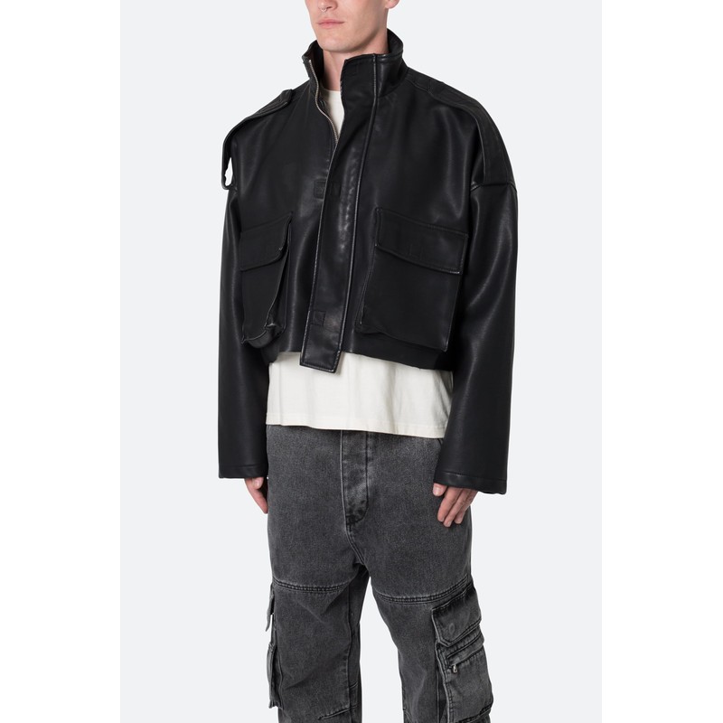 mnml Men's PU Cropped M65 Jacket