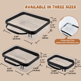 EAROND Bottom-Deepened 2.75''-3 Pack Clear Hard Shell Zipper Case L+M+S,Portable Zipper Bags Waterproof Cosmetics Bags,Organizer Pouch For Snacks,Toy,Diapers,Travel,Black