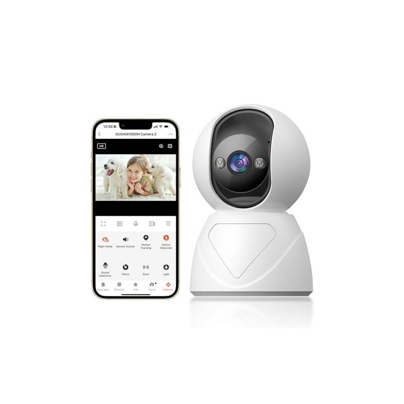 GUOANVISION 5G/2.4G Home Security Camera, Baby Indoor Camera, Motion Detection