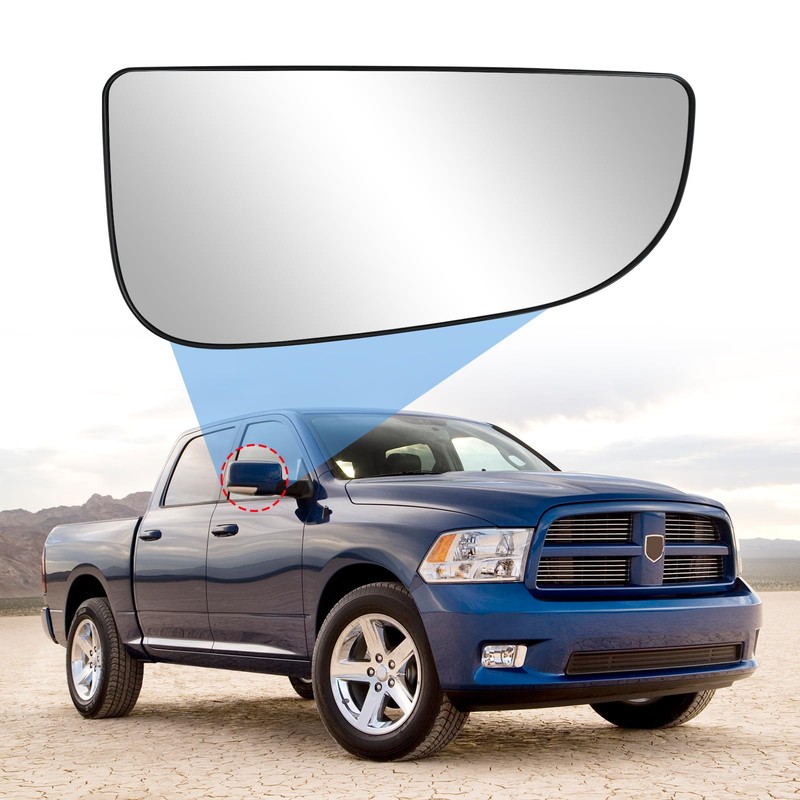 TOP-MAX 68067730AA Ram Passenger Right Side Lower Mirror Glass Replacement
