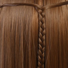 Heat-Resistent Mannequin Head, Environment-Friendly Silky Human Hair Styling Training Head, Hair Salons for Beauty Teacher Hair Stylists Hair-Styling