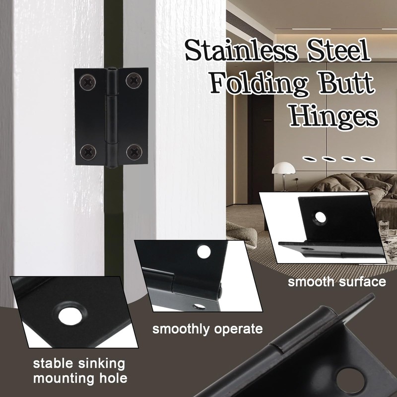 Luomorgo 20 Pack 2 Inch Mini Hinges Butt Hinges, Stainless