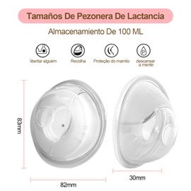 2 Pcs Silicona Recolector de Leche Materna, 2 Pcs Pezoneras Lactancia Libre de BPA, Grado Alimenticio Conchas Lactancia, Protectores de Lactancia