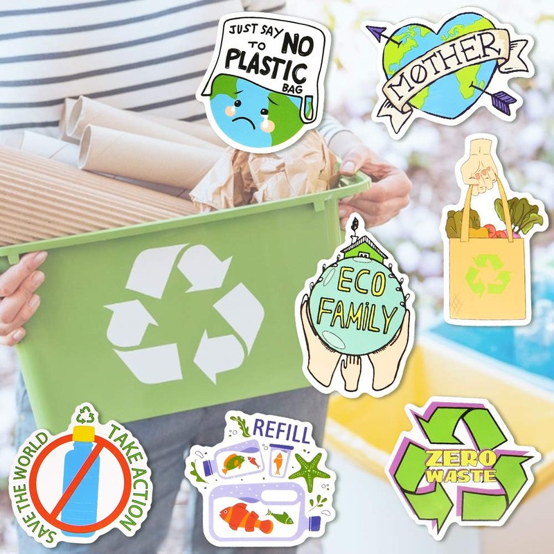Earth Stickers Environmental Stickers Pack Waterproof Laptop Stickers for Kids
