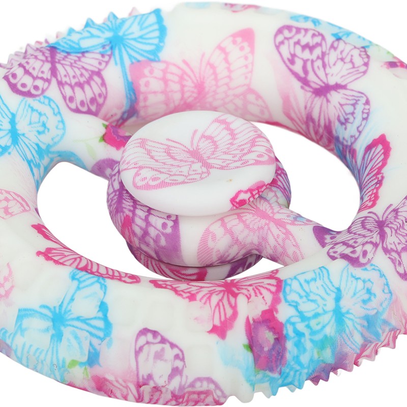 5PCS Round Hand Grip Ring Printed Silicone Fidget Toy Finger