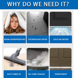 MCOTOP Door Draft Stopper (4 Pack), Under Door Draft Blocker, Weather Stripping Noise Stopper, Insulator Door Sweep, Blocker Cold Air Insulation, Easy to Install, Strong Adhesive (Upgraded White)