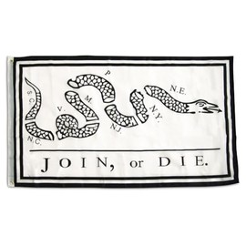 Join or Die Polyester 2x3 Foot Flag Benjamin Franklin Revolutionary War Banner