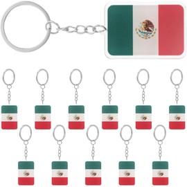 Toyvian 12 Piezas Llavero Bandera de México de Acrílico Resistente a Rayaduras para Exteriores y Viajes, Souvenir Oficial del Partido de Fútbol 2026