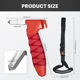 Gatnetly 2 Pack Car Handle Assist for Elderly, Auto Cane Portable Vehicle Support Handle - 3-in-1 Multifunctional Car Handle for Seniors and Handicapped, Car Handle Strap with Nylon Band (Red)