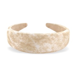 axy Wide Headband with Fabric Padded in Marble Look Elegant Beautiful Women's Headband Hair Accessories Hair Band HRK2AMar (Beige, Wide)