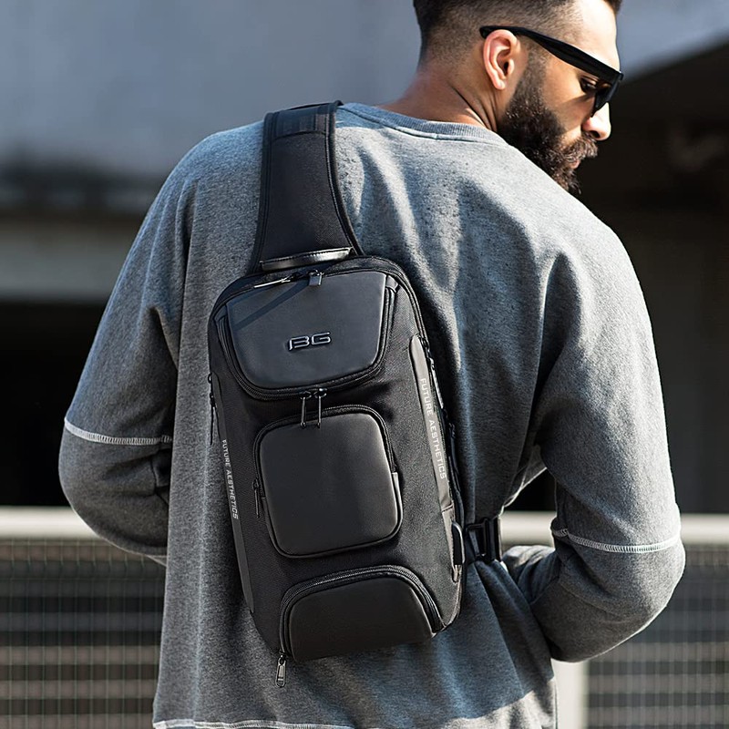 BANGE Sling Bag, Waterproof Crossbody Backpack, Shoulder Bag for Men