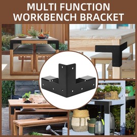 Rasugarlary Work Bench Brackets, 2 x 4 Steel Corner Brackets Right Angle Corner Support Bracket for DIY Shelving Work Table Furniture Repairs (Actual 1.5"x3.5"), 8 Pieces