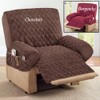 Collections Etc Diamond-Shape Quilted Stretch Recliner Cover with Storage Pockets