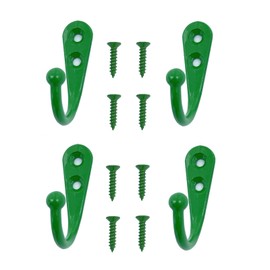 Yesmin 4 PCS Wall Mounted Hooks,Retro Door Robe Hook for Hanging Towel Clothes Hat Key Single Metal Hook Cloth Hanger in Bedroom Bathroom Kitchen Cupboard-Green