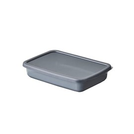 Noda Horo White Series Storage Container, Rectangle, Shallow Type, S, With Seal Lid, Made in Japan, GRA-S Gray