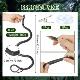 110cm Realistic Snake Prank with String Clip, Snake Prank for Golf, DIY Golf Snake Prank, Joke Snake on a String, Fake Snake Prank Kit, Snake is Following U Prank Props for Adults Kids