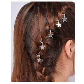 Olbye - Horquilla para el pelo, diseño de estrella, color plateado, Plateado