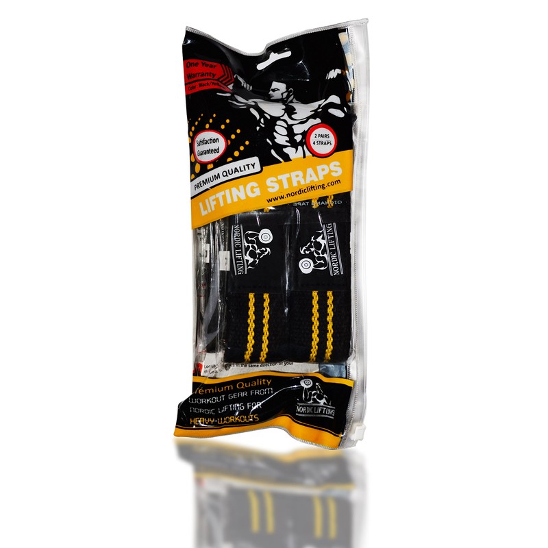 Lifting Straps (2 Pairs/4 Straps) for Weightlifting, Cross Training, Workout,